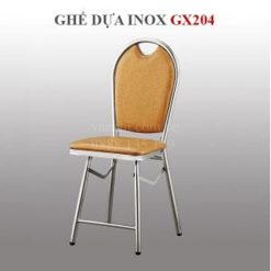 Ghế dựa inox xếp mặt Hwata GX204 (mặt simili)