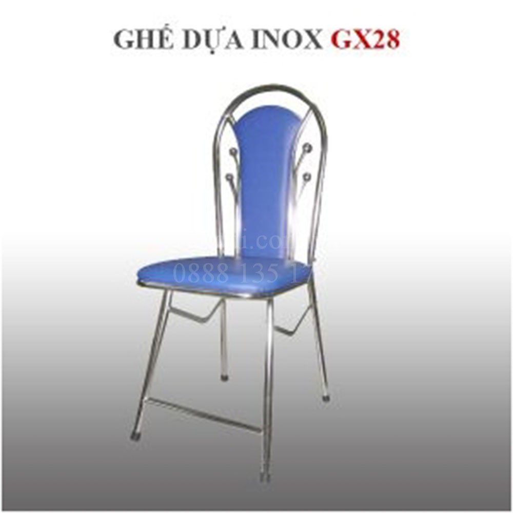 Ghế dựa inox xếp mặt Hwata GX28 (mặt simili) 1 Ghế dựa inox xếp mặt Hwata GX28 (mặt simili)