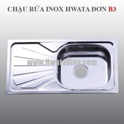 Chậu rửa inox Hwata một hộc cánh lớn B3