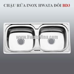 Chậu rửa inox Hwata hai hộc BD3
