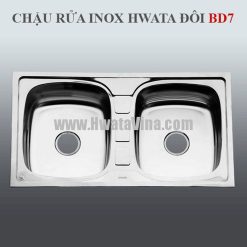 Chậu rửa inox Hwata hai hộc BD7