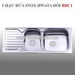 Chậu rửa inox Hwata hai hộc một cánh lớn BDC1