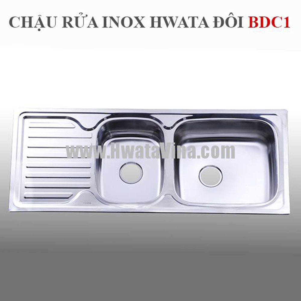 Chậu rửa inox Hwata hai hộc một cánh lớn BDC1 1 Chậu rửa inox Hwata hai hộc một cánh lớn BDC1