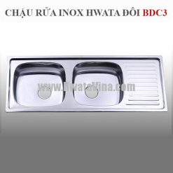 Chậu rửa inox Hwata hai hộc một cánh BDC3