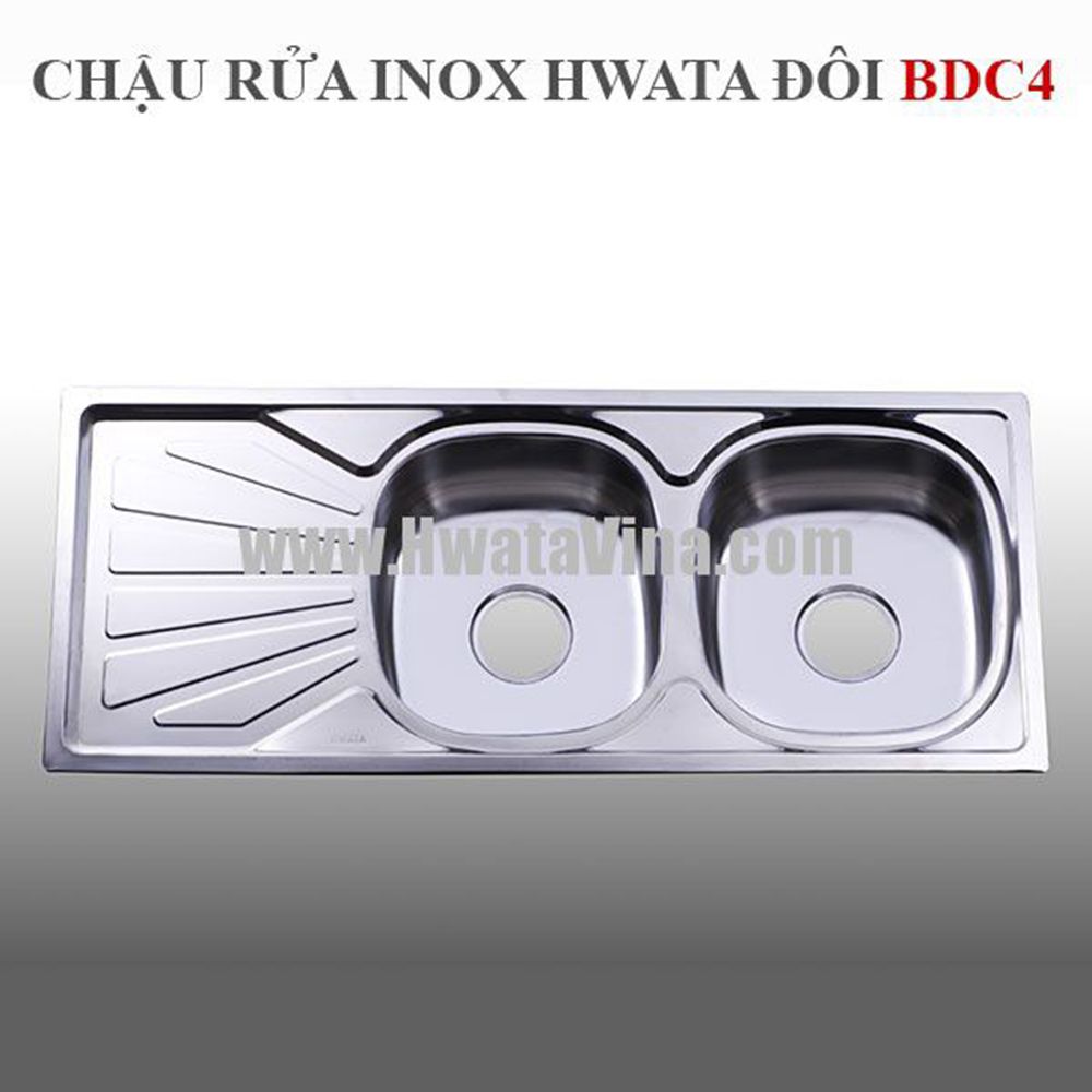 Chậu rửa inox Hwata hai hộc một cánh BDC4 1 Chậu rửa inox Hwata hai hộc một cánh BDC4