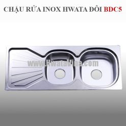 Chậu rửa inox Hwata hai hộc một cánh BDC5