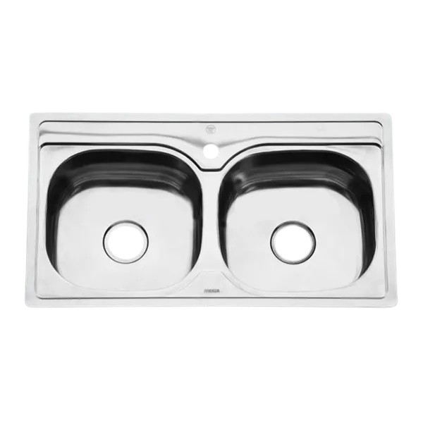Chậu rửa inox Hwata hai hộc BD6 1 Chậu rửa inox Hwata hai hộc BD6