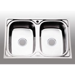 Chậu rửa inox Hwata hai hộc BD8