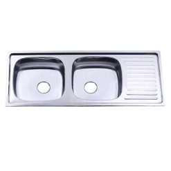 Chậu rửa inox Hwata hai hộc một cánh BDC3