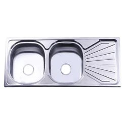 Chậu rửa inox Hwata hai hộc một cánh BDC6
