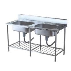 Chậu rửa inox Hwata có chân hai hộc CN2